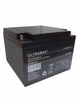 ULTRAMAX NP26-12, 12V 26AH 20HR (AS 24AH & 28AH) SEALED LEAD ACID RECHARGEABLE BATTERY