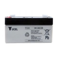 Y1.2-6 YUCEL 6v 1.2Ah Lead-Acid Battery, Same as Yuasa 6v 1.2Ah NP1.2-6 NP1.3-6